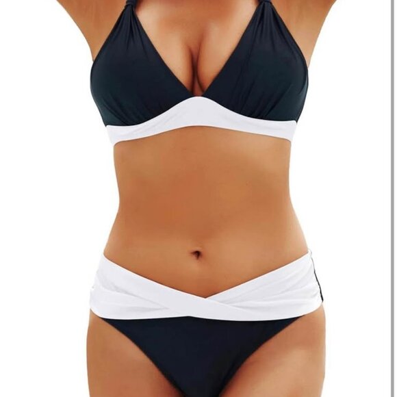 NWT Yonique Women Two Piece Bathing Suit Push Up Bikini Set Halter Swimsuit XL - Picture 9 of 9